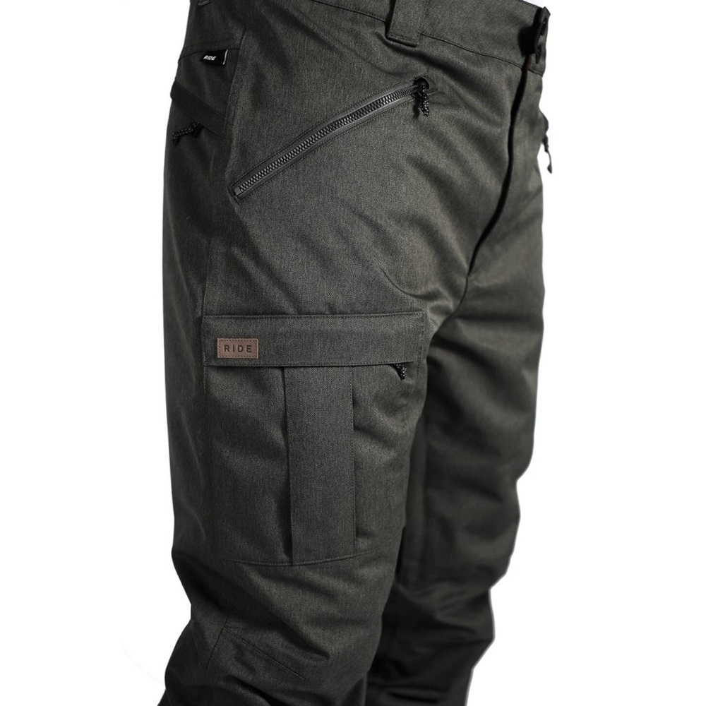 NWT RIDE SNOWBOARDS Men's YESLER Snow Pants - Waxed Black Melange Size Large